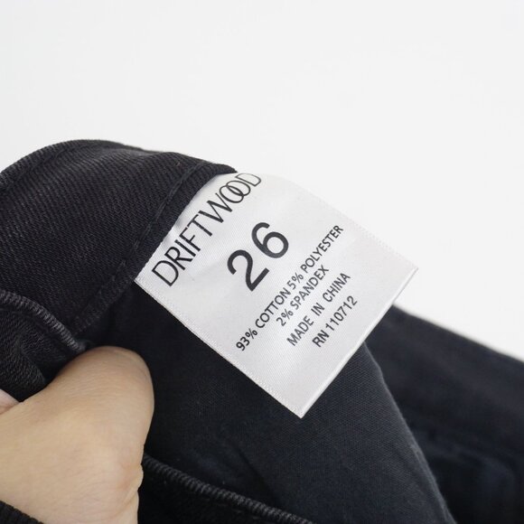 SALE DRIFTWOOD Candace Studded High Waist Straight Crop Black Jeans 26 - Picture 6 of 8